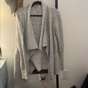 Alya Gray Knit Cardigan Sweater